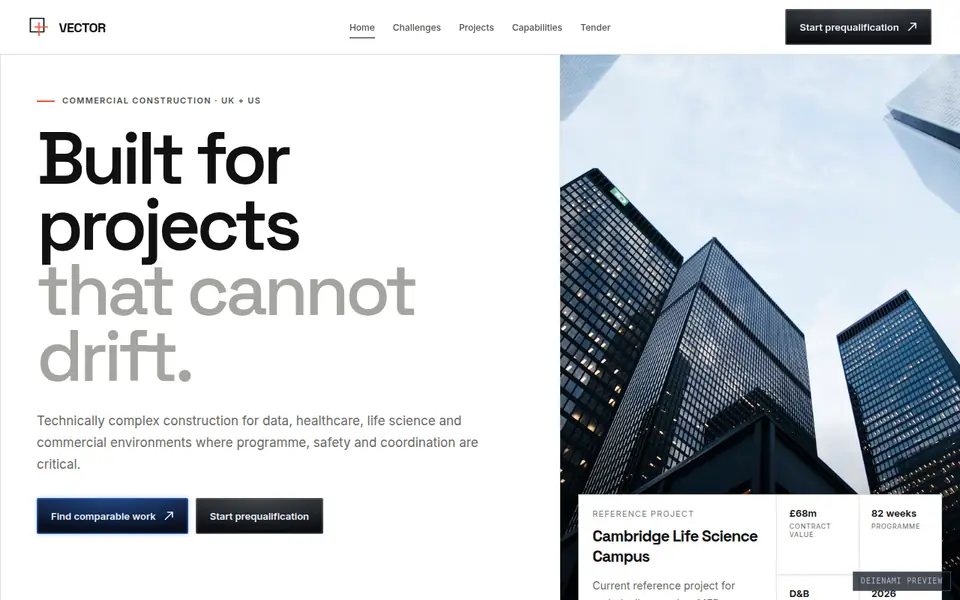 Vector, a construction site organised by the work a buyer needs