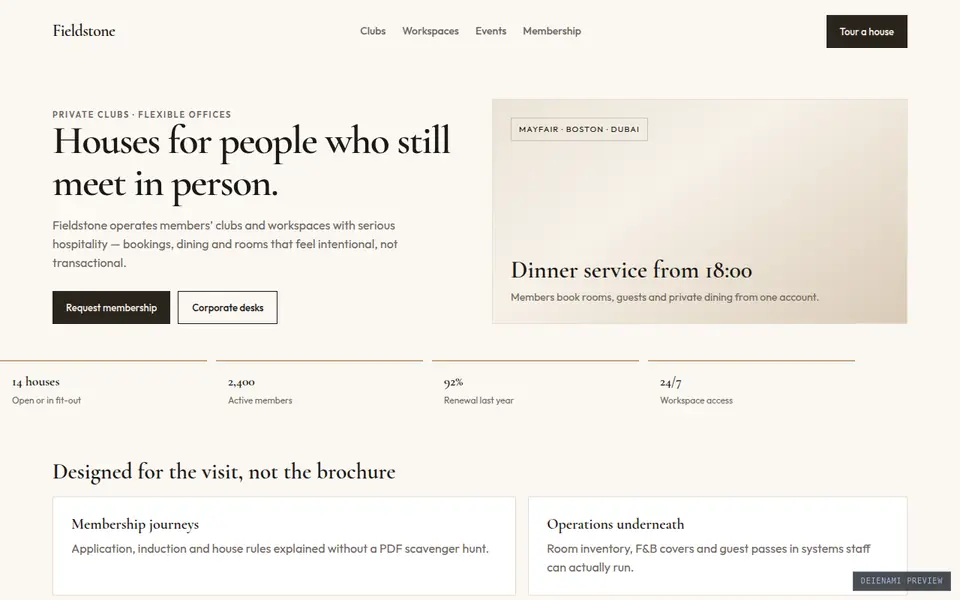 Fieldstone, a membership site that can grow with new paths